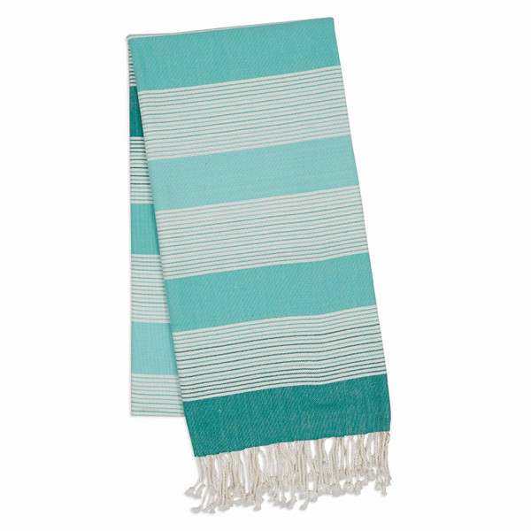 Design Imports Aqua Stripe Fouta Towel/Throw