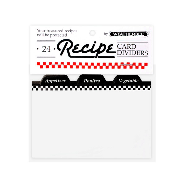 HIC Weatherbee Recipe Card Dividers, 3 x 5" - Set of 24 (094)