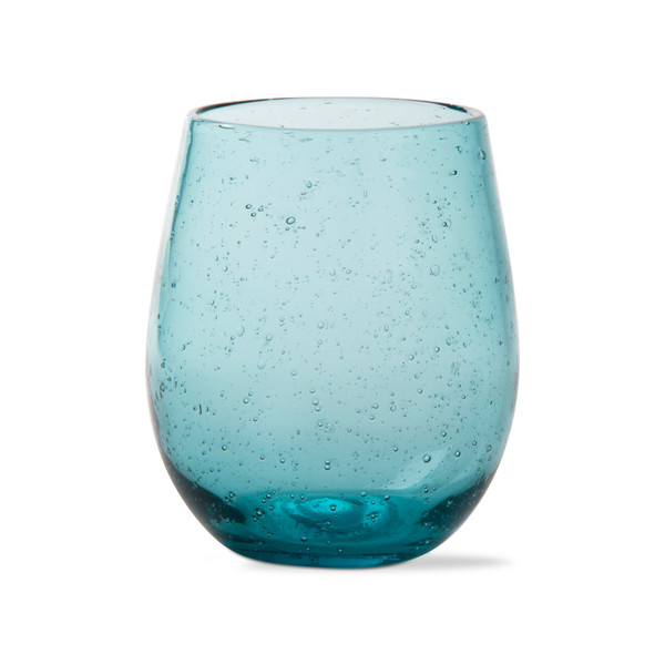 TAG Stemless Bubble Wine Glass, Aqua (G09027)