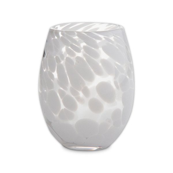 TAG Confetti Stemless Wine Glass, White (G10064)