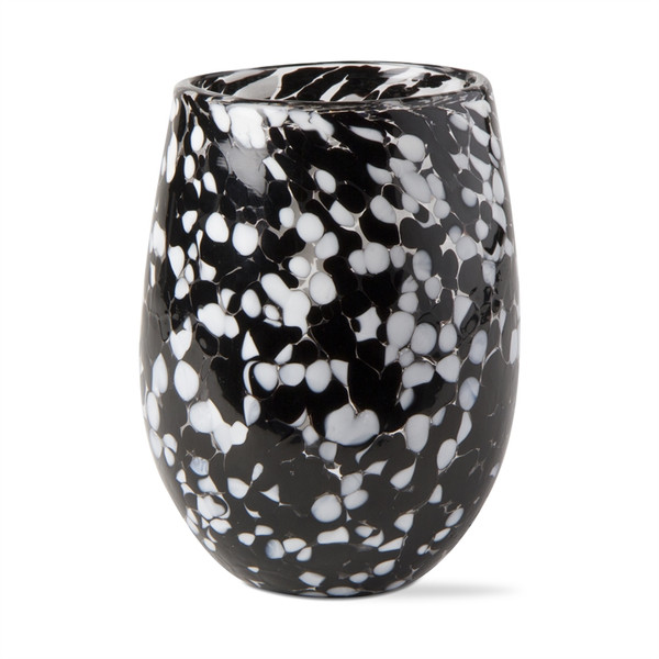 TAG Confetti Stemless Wine Glass, Black (G10065)