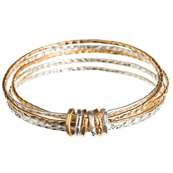 Rain Two Tone Bangle Bracelet