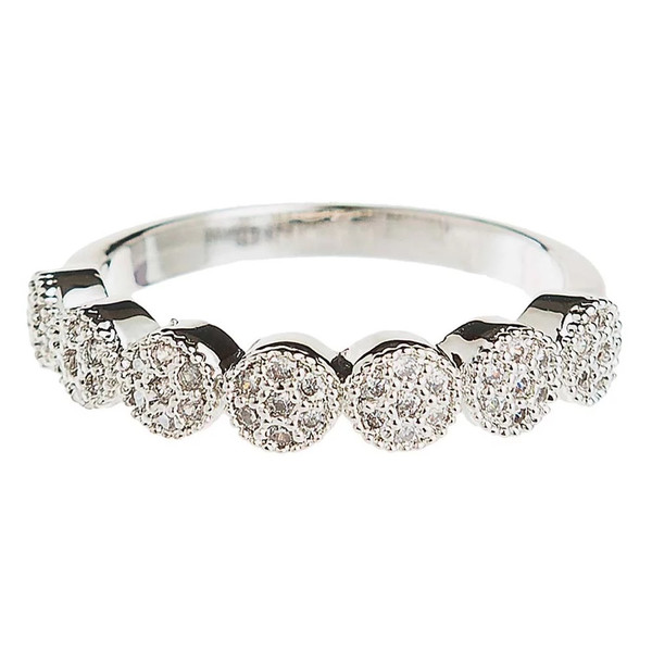 Rain Silver Crystal Dots Ring