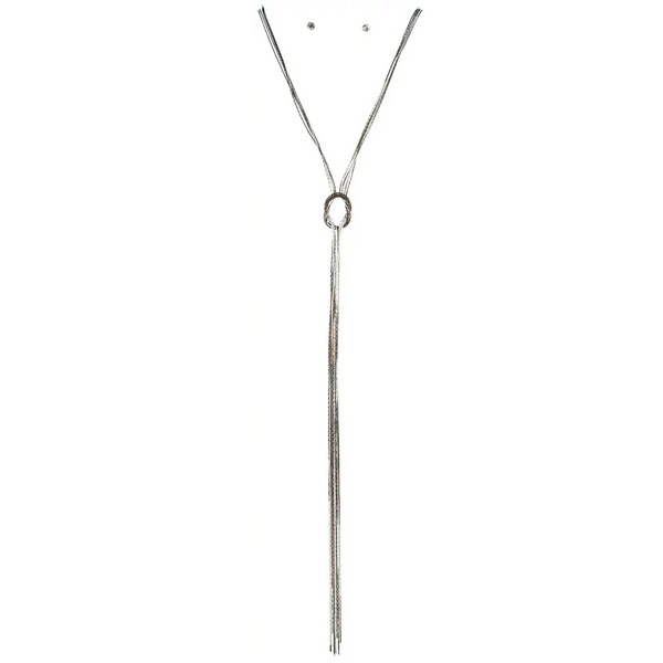 Rain Silver Knot Wheat Chain Lariat Y Necklace Set