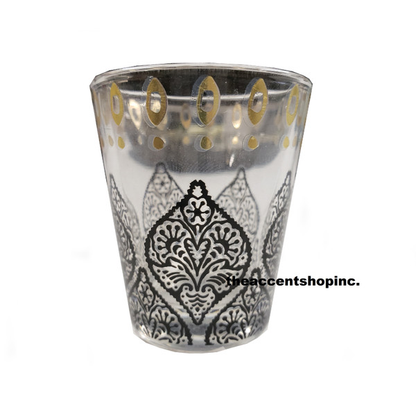 TAG Henna Shot Glass, Gold Ovals