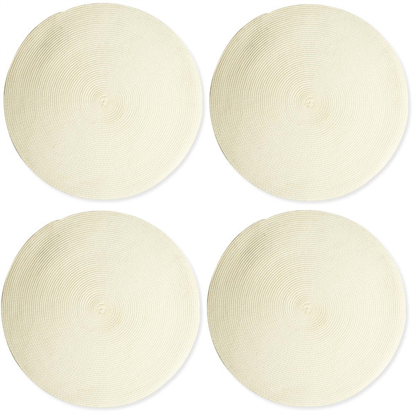 TAG Round Woven Placemats, Ivory - Set of 4 (555045)