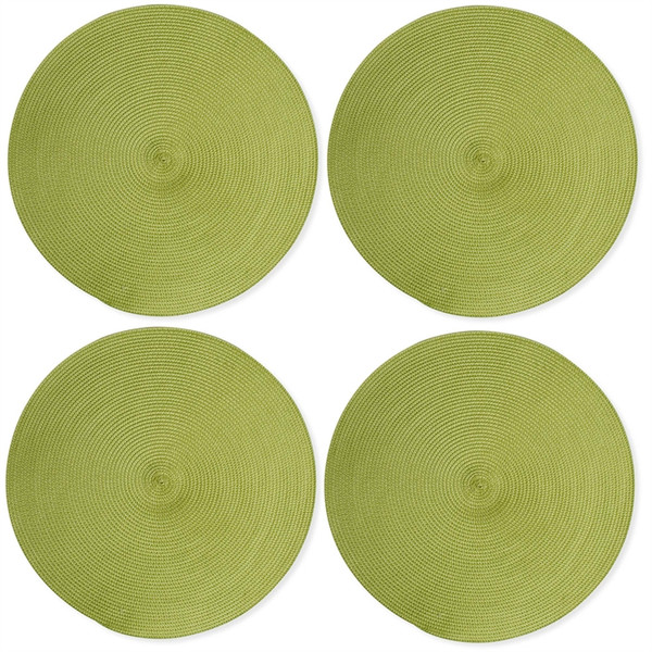 TAG Round Woven Placemats, Green - Set of 4 (555047)