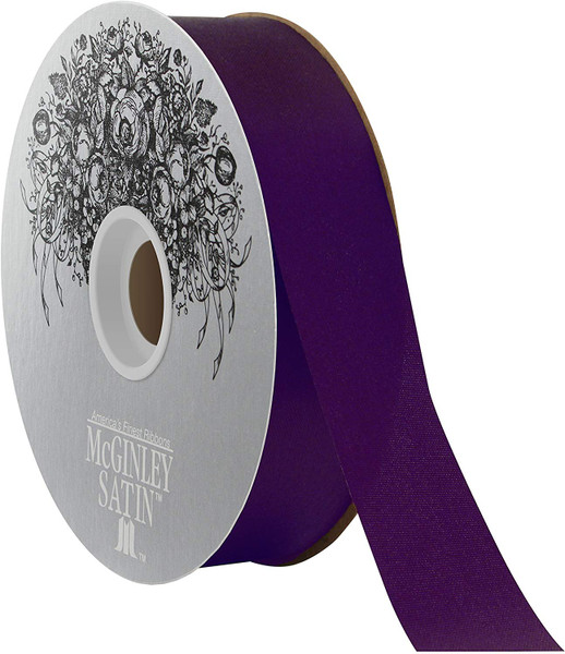 McGinley Satin Acetate Ribbon, Aubergine Purple - 100yd x 1.3in (282229-184)