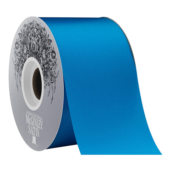 McGinley 50 Yards Turquoise Blue Acetate Satin Ribbon, 2.5" W