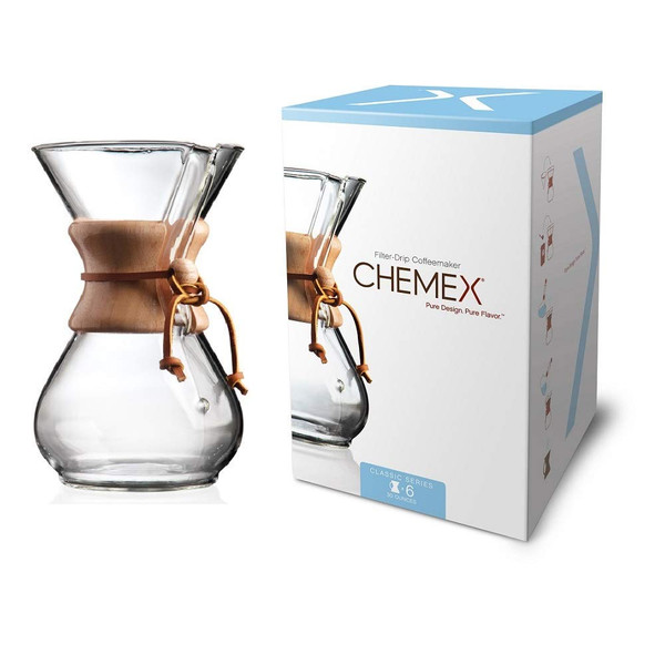 Chemex Classic Series Coffeemaker, 6 Cup (CM-6A)