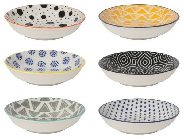 Now Designs Pinch Bowls, Bits & Dots Stamped, Set of 6 (L46005)