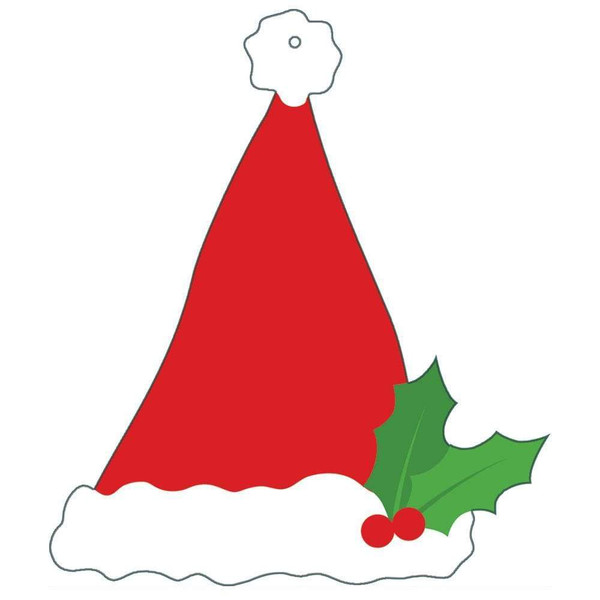 Caspari Die-Cut Gift Tags, Santa Hat (TAG9752)