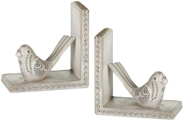Midwest CBK Whitewashed Birds Bookend Pair