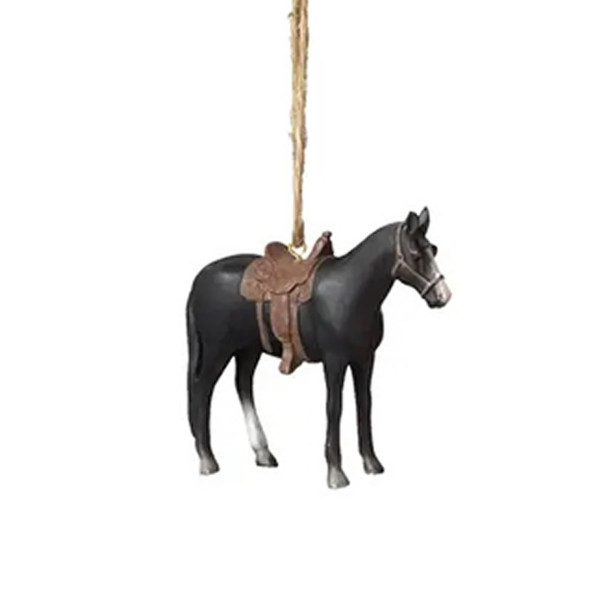 Midwest CBK Ornament, Horse with Saddle, Black (111000B)