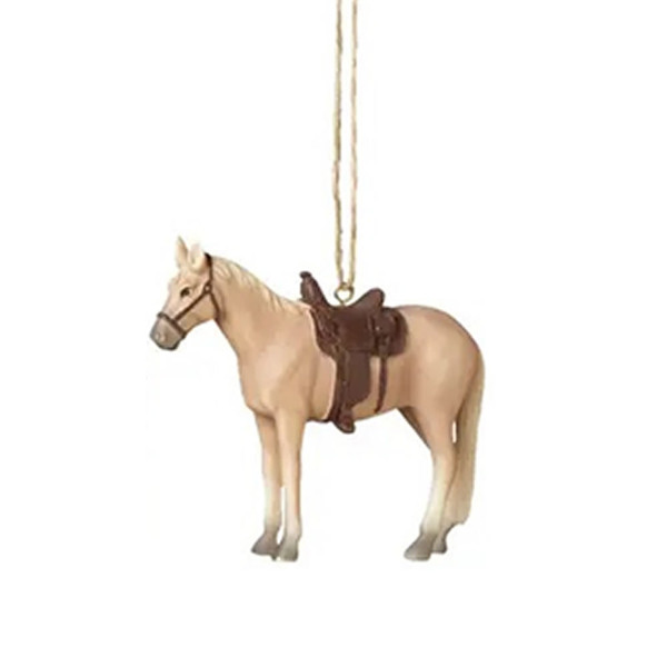 Midwest CBK Ornament, Horse with Saddle, Tan (111000C)