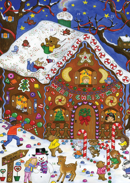 Vermont Christmas Company Greeting Card Advent Calendar, Gingerbread House (BB410)
