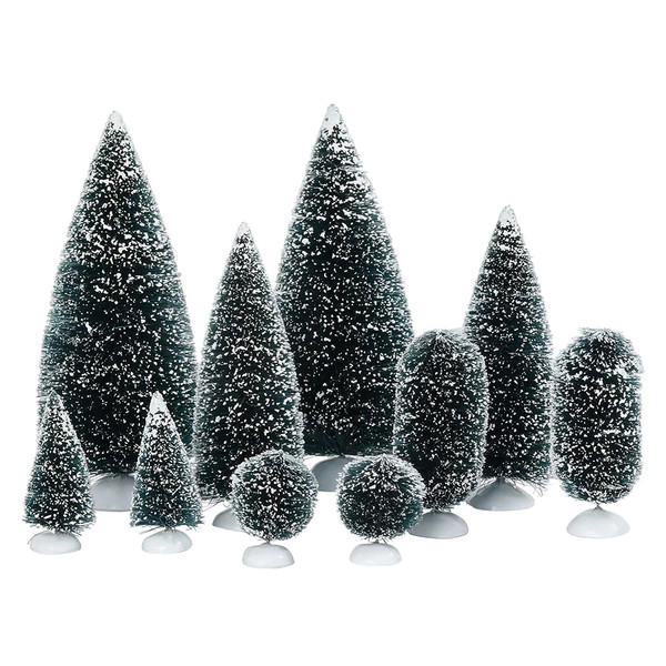 Department 56 Bag-O-Frosted Topiary Trees, Set of 10 (56.52996)