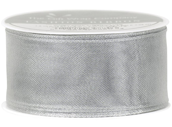 The Gift Wrap Company Wired Edge Sheer Ribbon, Silver (16034-02)