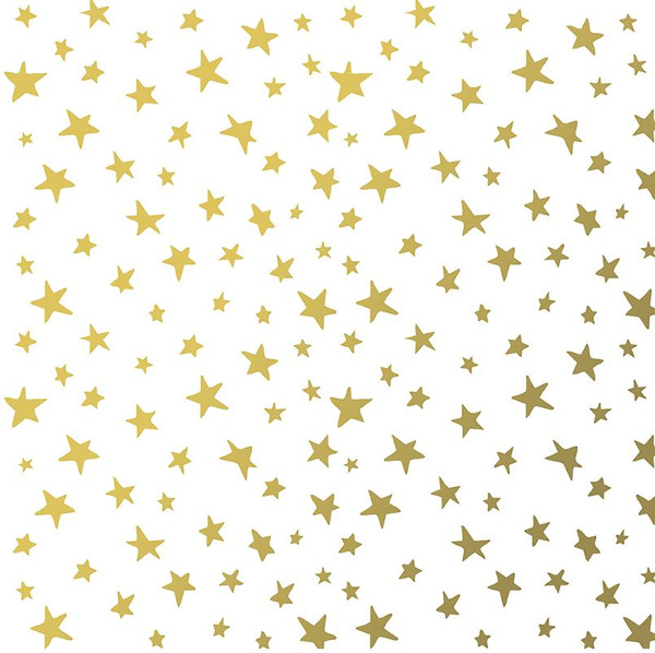 The Gift Wrap Company 5' Gift Wrap Roll, Golden Stars (51-3817)