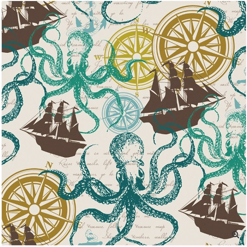The Gift Wrap Company 5' Gift Wrap Roll, Nautical Adventure