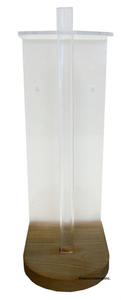Clear Solutions Paper Towel Holder, Vertical with Wood Base