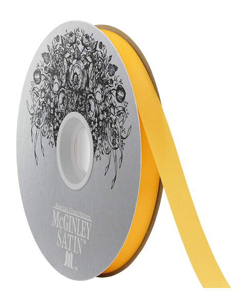 McGinley 100 Yards Yellow Acetate Satin Ribbon, 9/16" W