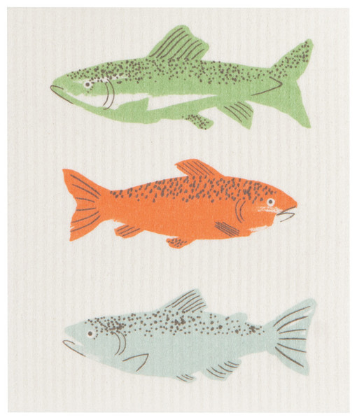 Now Designs Swedish Sponge Dishcloth, Gone Fishin