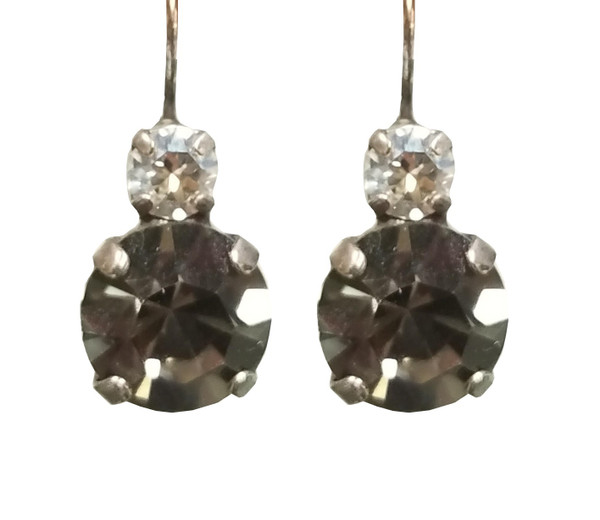 Mariana Crystal Earrings, Large, Gray and Clear