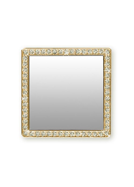 iDecoz Square Phone Mirror, Gold Crystals