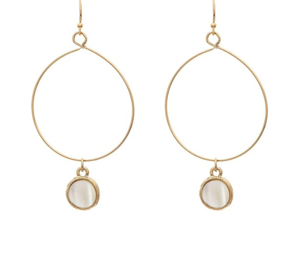 Rain Gold Wire Circle Shell Earring