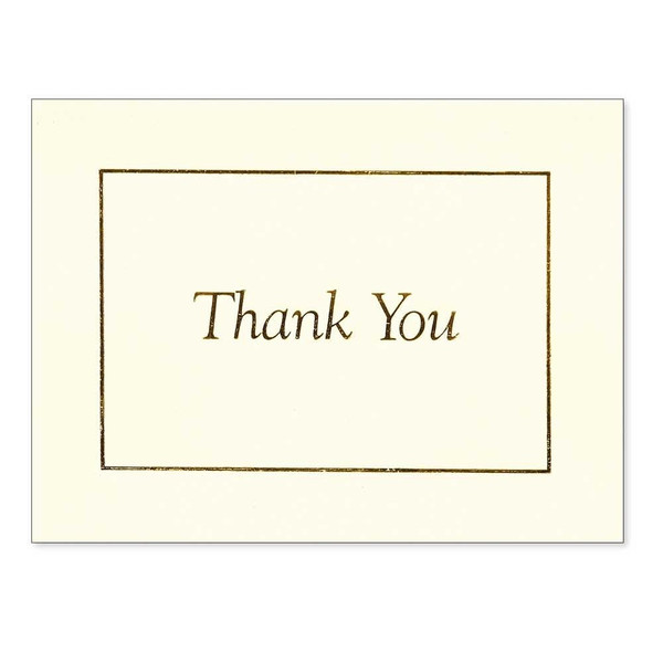 C.R. Gibson Thank You Notes, Gold on Vanilla, Box of 20