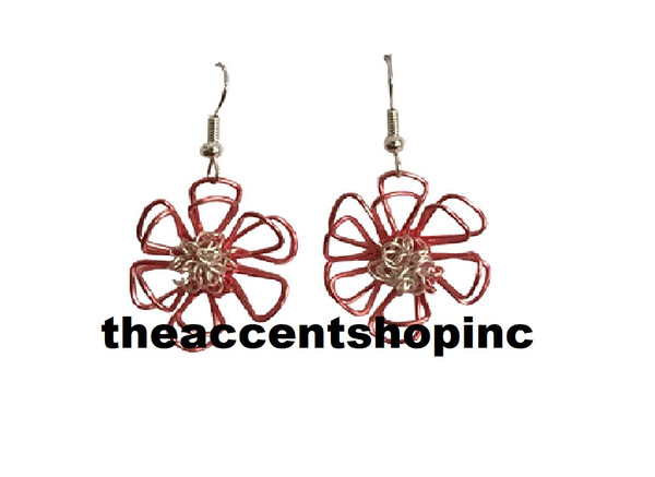 Village Designs Springerlee Blossom Earrings, Coral & Silver