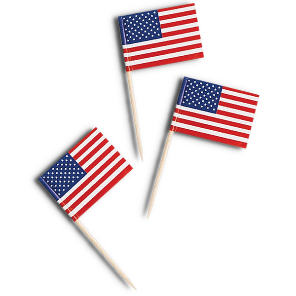 CEG Party Picks, United States Flag - Set of 50 (01726)