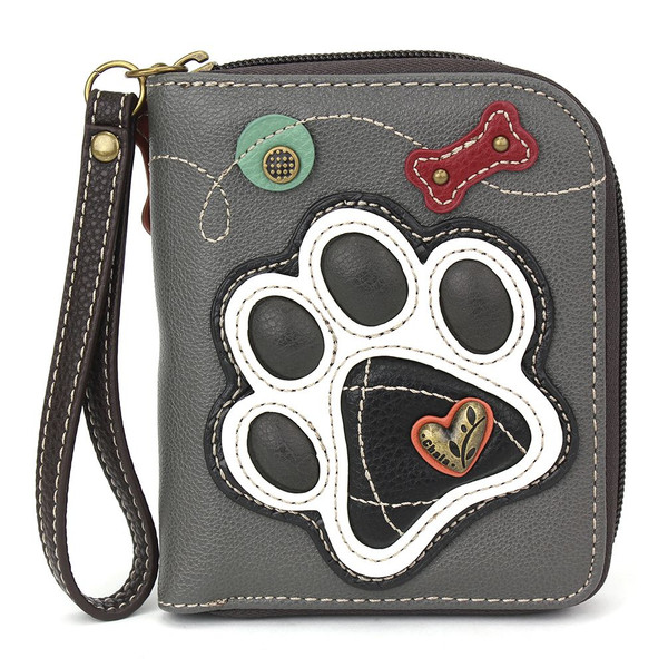 Chala Zip-Around Wallet, Pawprint - Black & White (839PWA5)