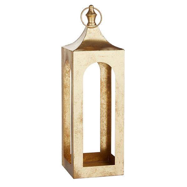 Raz Imports Metal Lantern, Gold - 21.25" (4017074)