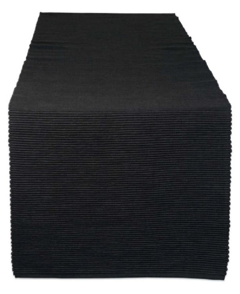 Design Imports Ribbed Table Runner - Black (751090)