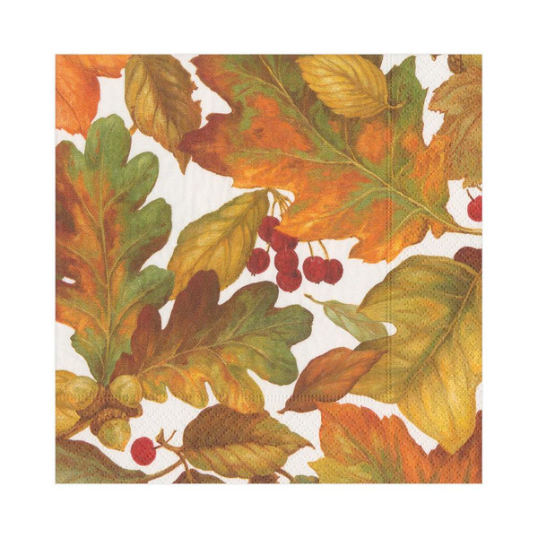 Caspari Paper Luncheon Napkins, Autumn Leaves II, 2 Pack (16260L)