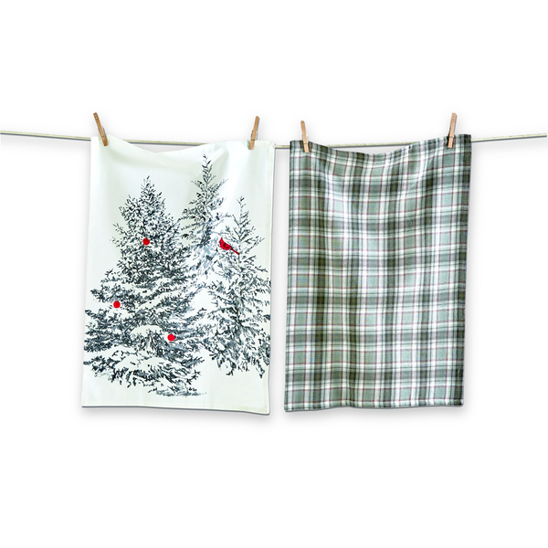 TAG Dishtowel, Winter Sketches Tree - Set of 2 (G12085)