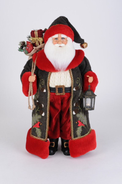 Karen Didion Lighted Cardinal Woodland Santa (CC20-59)