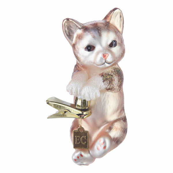 Raz Imports Clip-On Hang in There Kitten Ornament