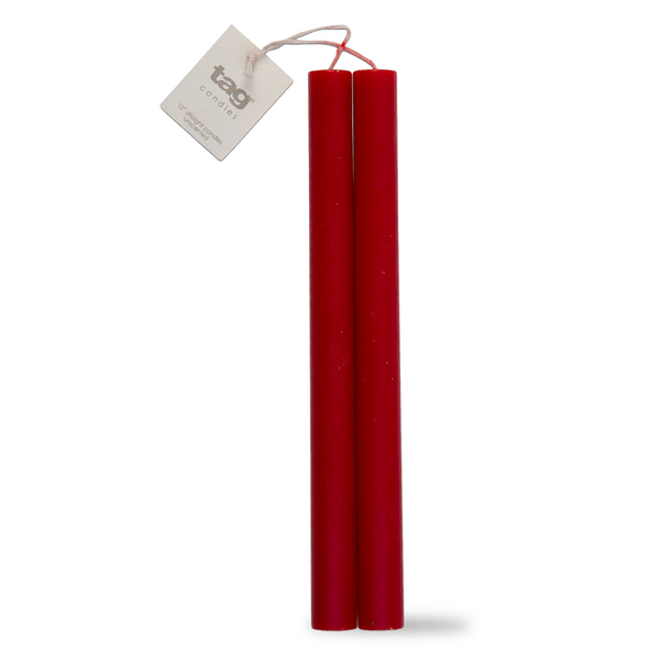 TAG 10" Straight Red Candle, Set of 2 (G12367)