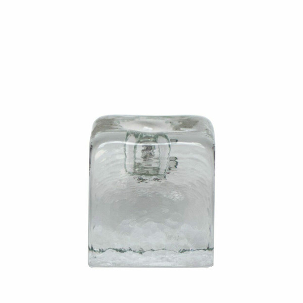 Blenko Ice Glass Candle Holder, Clear Small