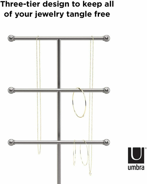 Umbra Trigem Jewelry Stand, White-Nickel
