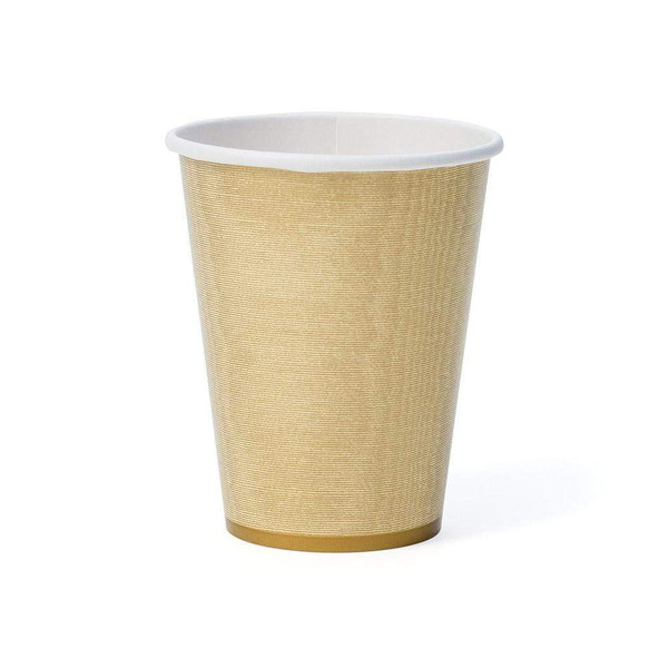 Caspari Paper Cups, Moiré Gold - 2 Packs (972CP)
