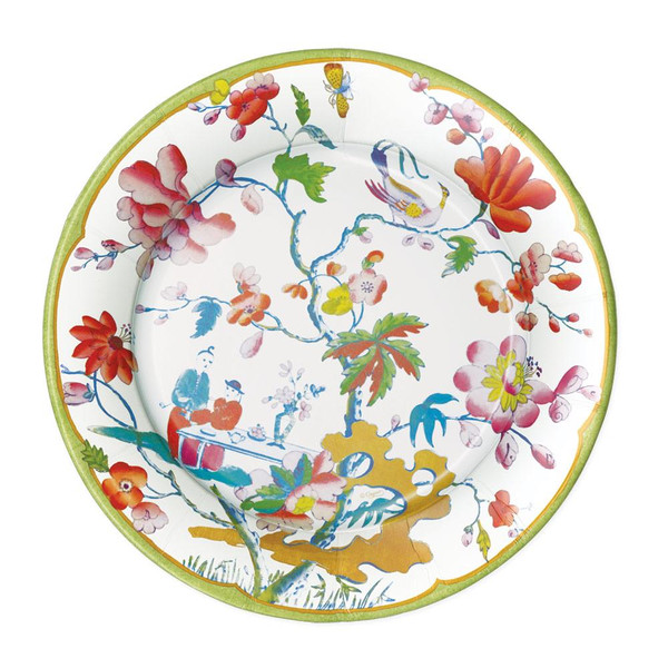 Caspari Round Paper Dinner Plates, Summer Palace, 2 Pack (16360DP)