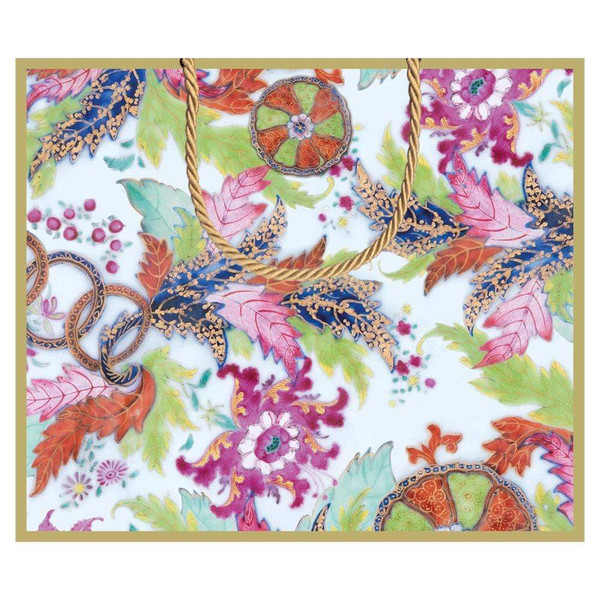 Caspari Large Gift Bag, Tobacco Leaf
