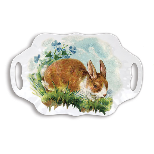 Michel Design Works Melamine Serving Tray, Bunny Hollow