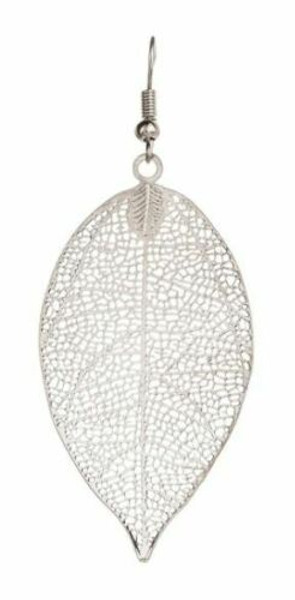 Rain Silver Mesh Leaf Earrings