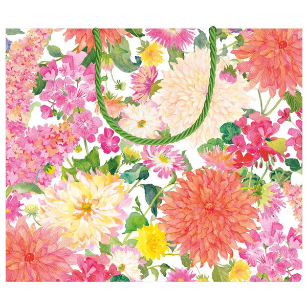 Caspari Large Gift Bag, Summer Blooms