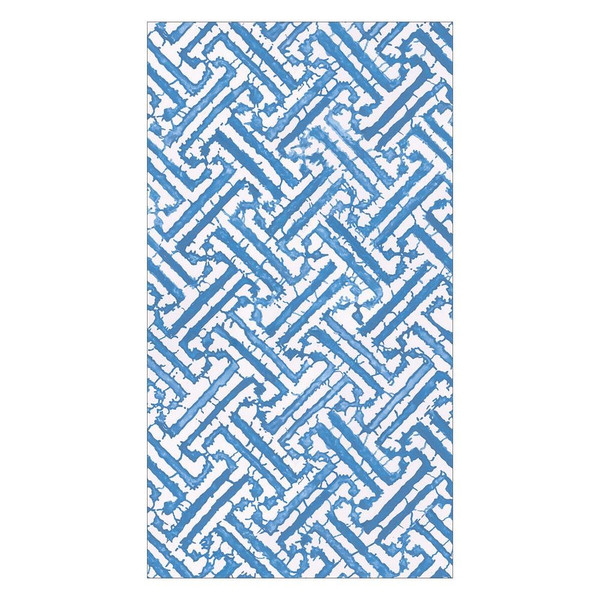 Caspari Paper Guest Towel Napkins, Blue Fretwork - 2 Packs (16450G)